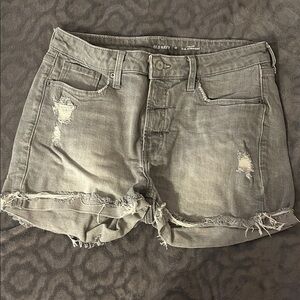 Old Navy Gray Distressed Denim Jean Shorts